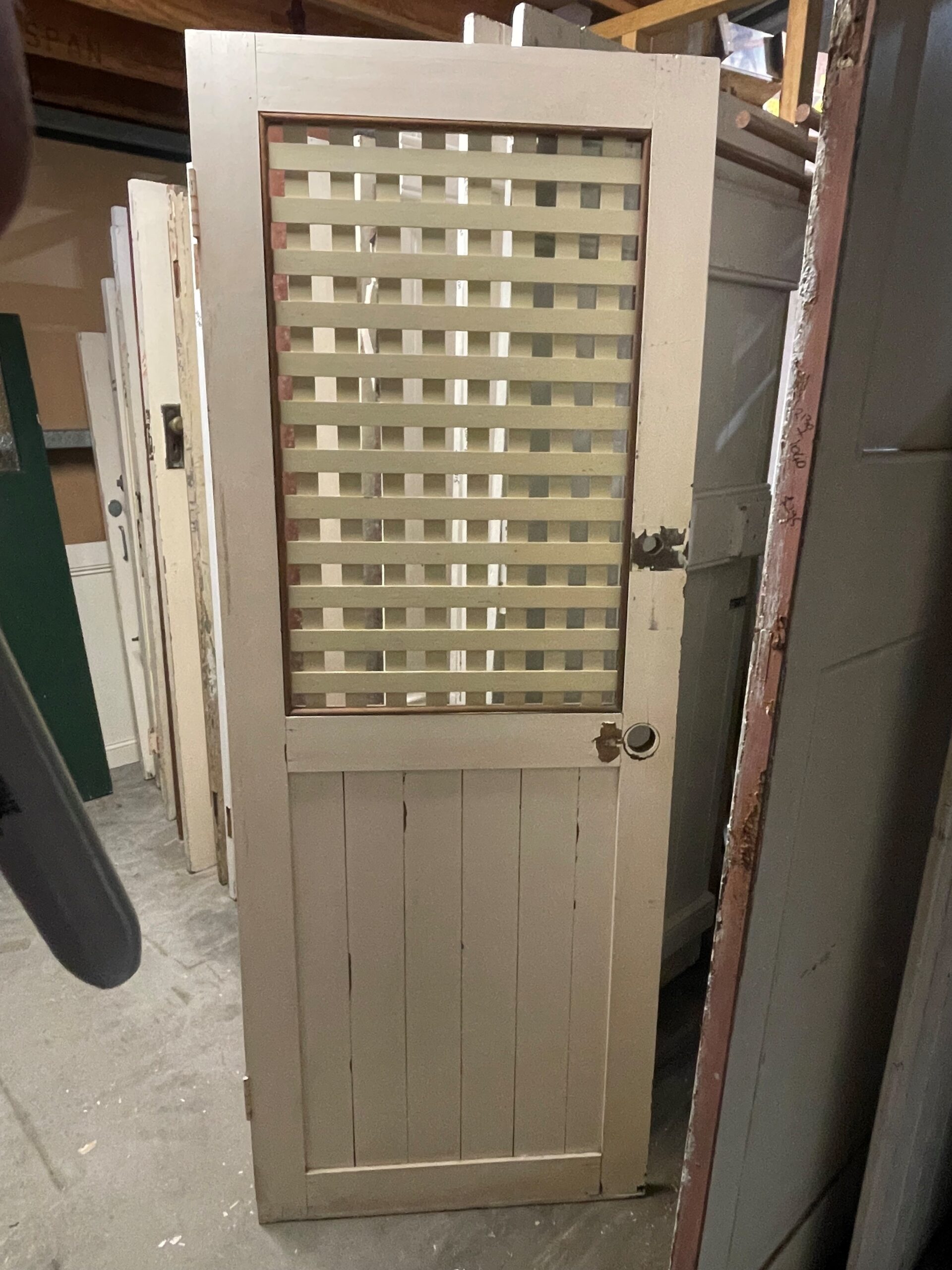 Single lattice door