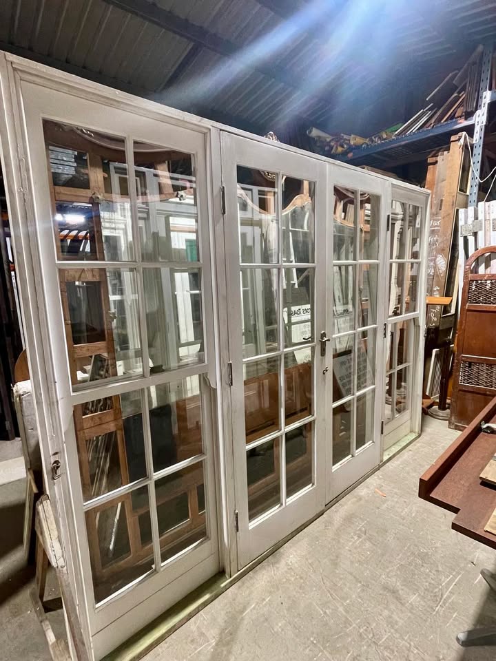 French Pair in Frame with Double Hung Sidelights