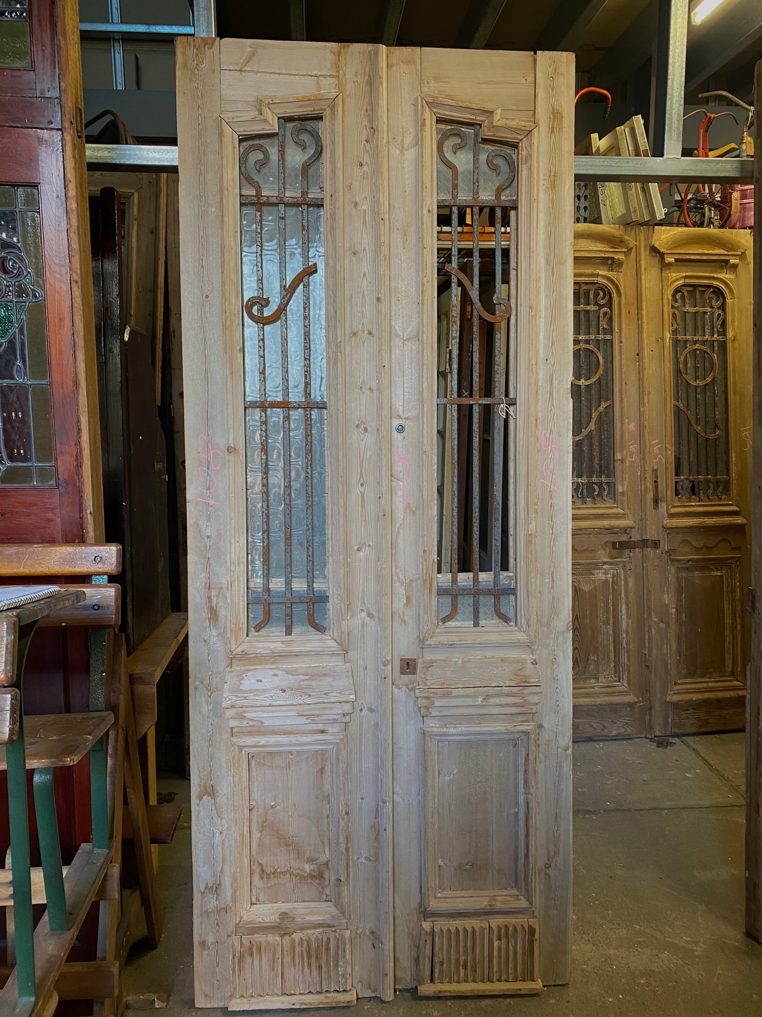 Egyptian french doors with iron