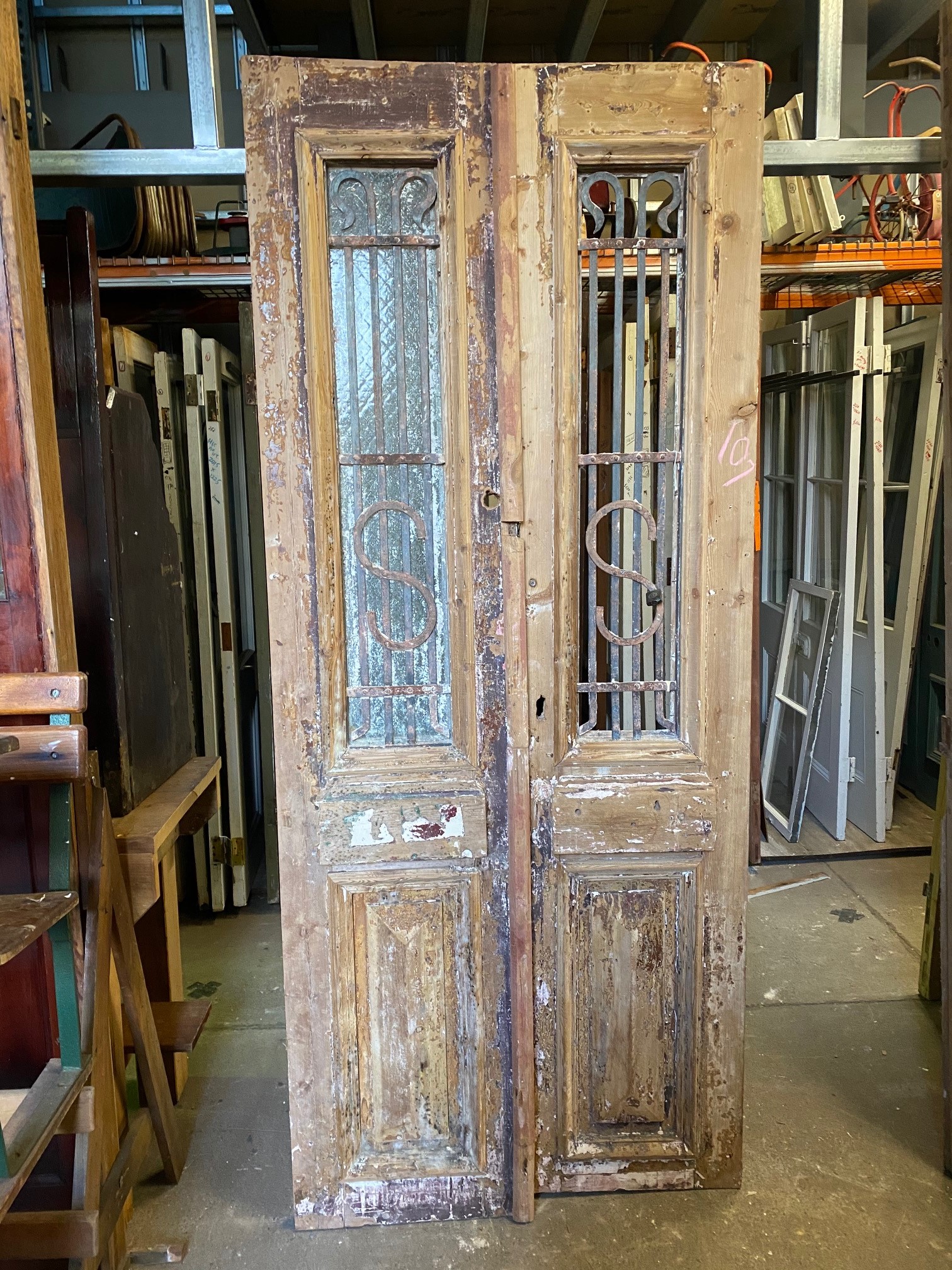 Egyptian french doors with iron