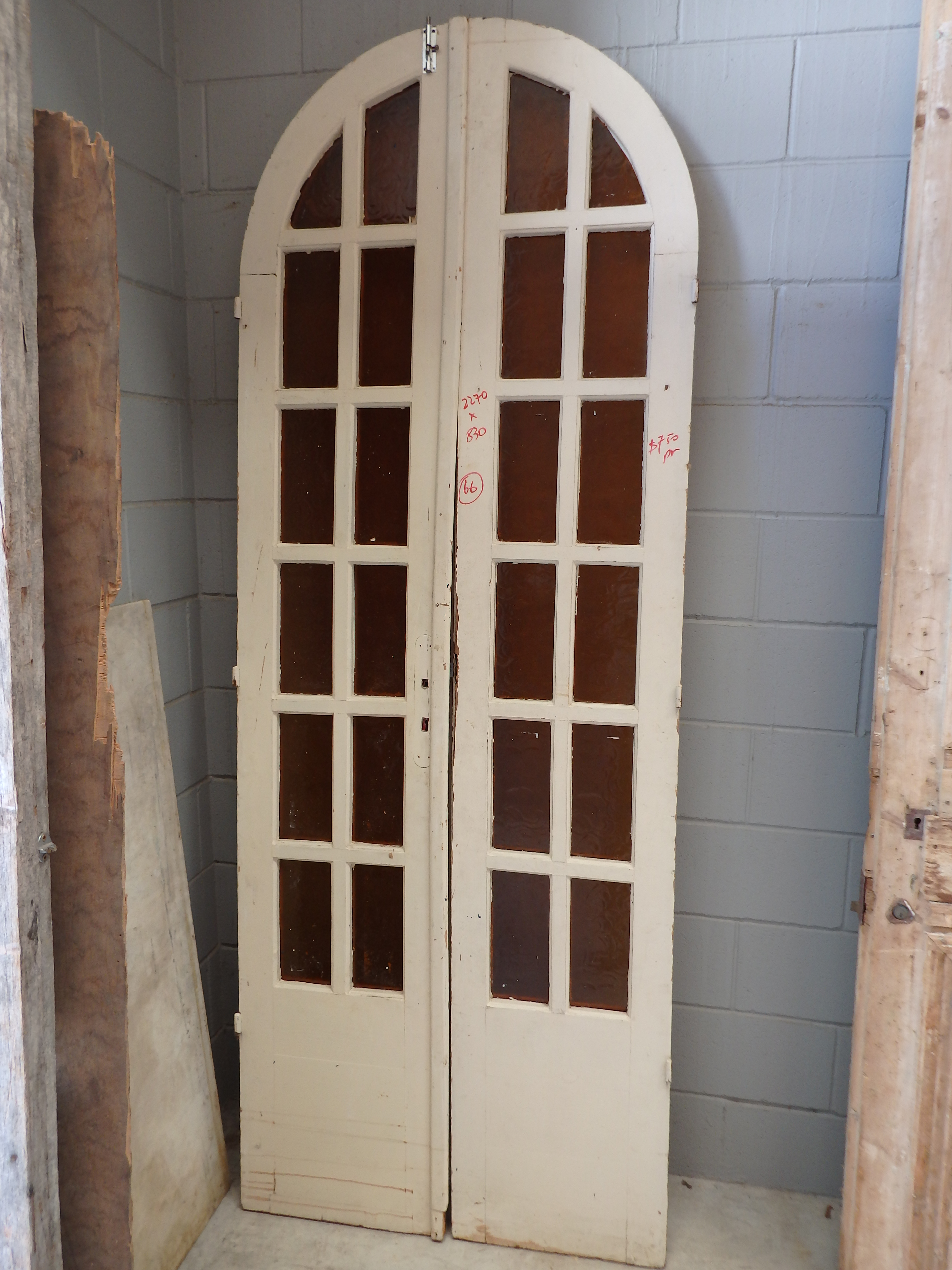 Arched amber 12 light doors